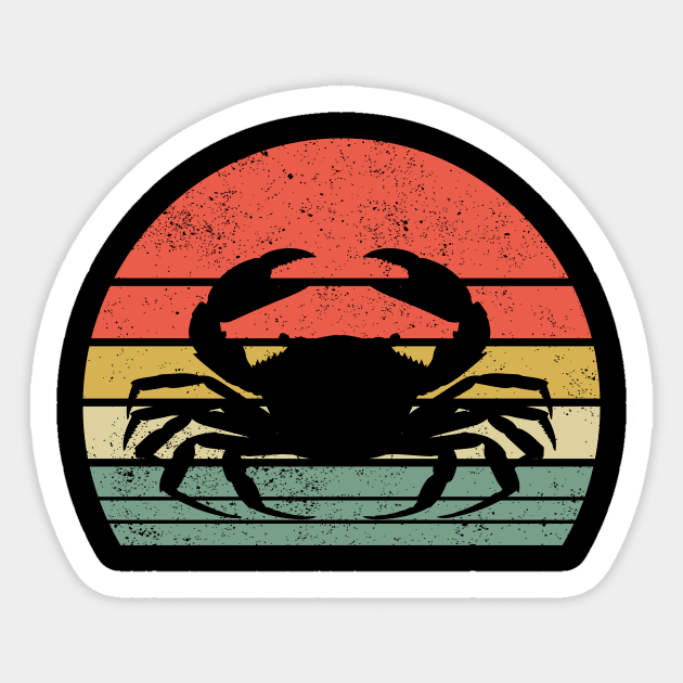 Retro Vintage Crab | Funny Crab Lovers Sea Sticker by ChrifBouglas